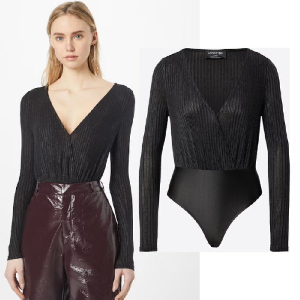 New! Mink Pink wrap style shine body suit 30308